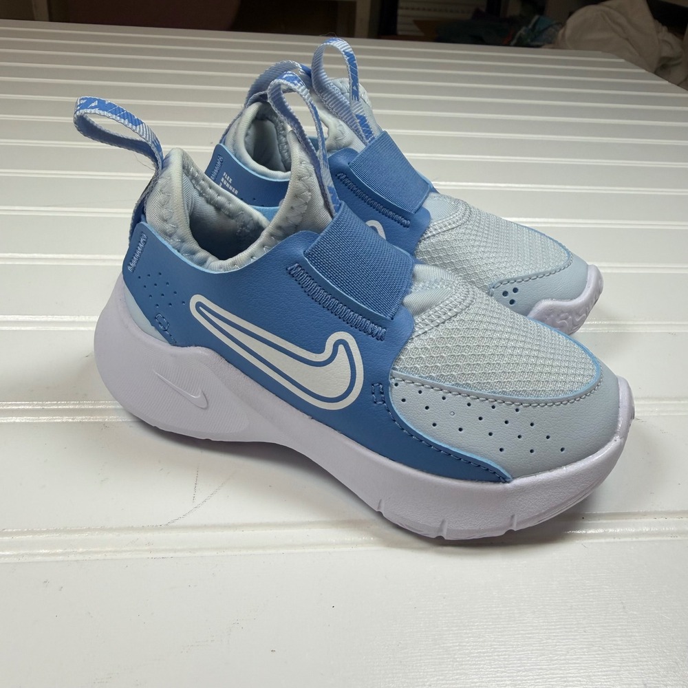 Nike Flex Runner 3 Toddler Baltic Blue White Slip On Sneakers FN1449-402 Size 8C
